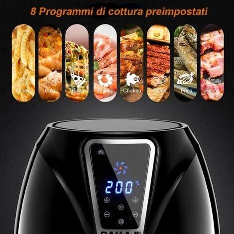 Friggitrice Aria Calda Digitale Senza Olio Airfryer 3,2 Lt Frigge Cuoce 1300W - immagine 4
