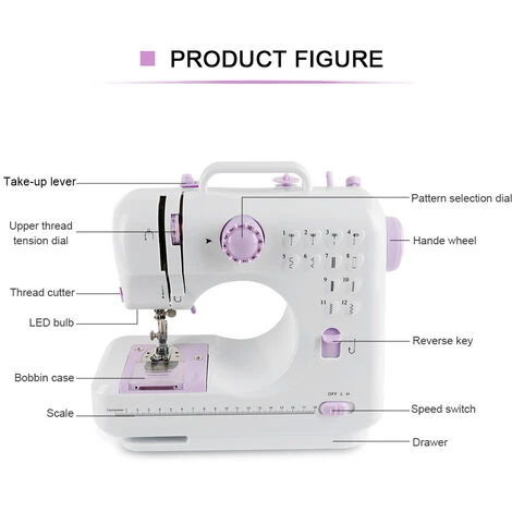 505 Macchina Da Cucire Semplice Macchina Da Cucire Decorativa Mini Macchina Da Cucire Decorativa Macchina Da Cucire Elettrica Filo Da Cucito Portatile - immagine 3