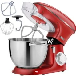 AREBOS Robot Da Cucina 1500W XXL 8 L In Acciaio Inox 6 Gradini Rosso Silenzioso