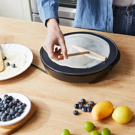Monzana Crêpesmaker Con Spatola Di Legno Da Distribuzione Massa 1200W BPA Free Antiaderente - immagine 3