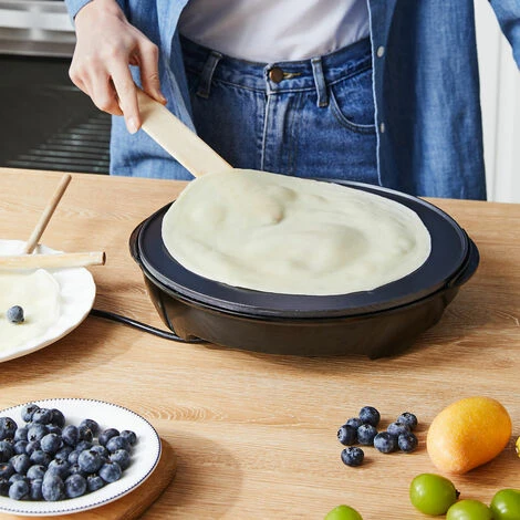 Monzana Crêpesmaker Con Spatola Di Legno Da Distribuzione Massa 1200W BPA Free Antiaderente - immagine 4