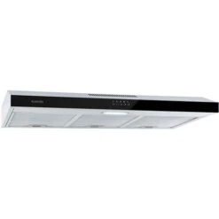 Klarstein Contempo 90, Cappa Aspirante, 175m³/h, LED, Acciaio Inox, Acrilico, Nero