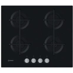 Indesit ING 61T/BK Piano Cottura A Gas 4 Zone Griglietin Ghisa 59 Cm Nero