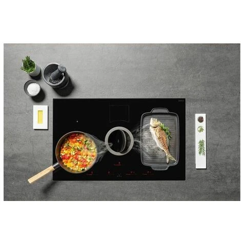 Elica NIKOLATESLA SWITCH BL/F/80 Piano Cottura Aspirante A Induzione Con Cappa Filtrante Integrata 4 Zone 83 Cm Comandi Touch Control 550 M3/h Vetro Nero PRF0146210A - immagine 3