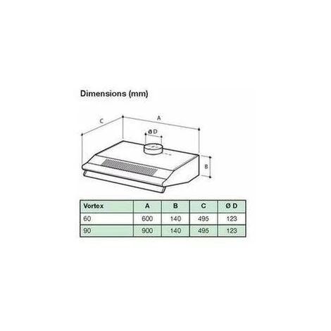 VORTEX Cappa Da Cucina Con Vite In Acciaio Inox 60 Cm 20022 Vortice - immagine 2