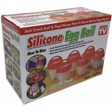 LangRay Cuociuova, Silicone Antiaderente, Portauovo Per Uova Sode (Rosso (confezione Da 6)) - immagine 4