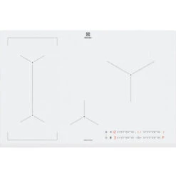 Electrolux EIL83443BW Serie 600 Bridge Piano Cottura A Induzione 4 Zone 80 Cm Comandi Slider Touch Bianco