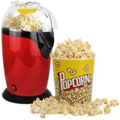 Domaier Elettrodomestico Per Popcorn, Macchina Per Fare Popcorn Scoppiettanti, Rosso, Dimensione: 30,5 X 17 X 16,3 Cm, Capienza Tazza: 60 G