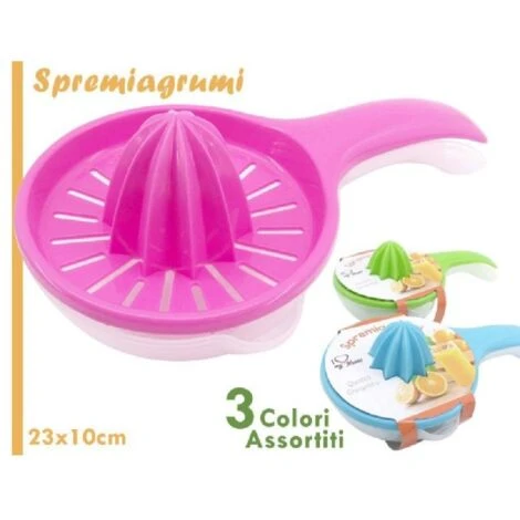 Trade Shop - Spremiagrumi Spremi Agrumi Limone Arancia Succo In Plastica Colorata Con Manico