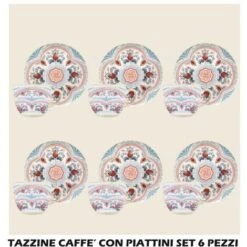 TAZZINE CAFFE' CONF. 6 PZ. C/PIATT.
