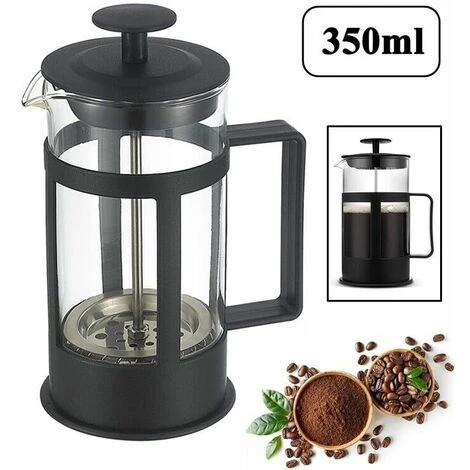 CAFFETTIERA TEIERA INFUSIERA A PISTONE STANTUFFO VETRO E POLIPROPILENE 350ml - immagine 3