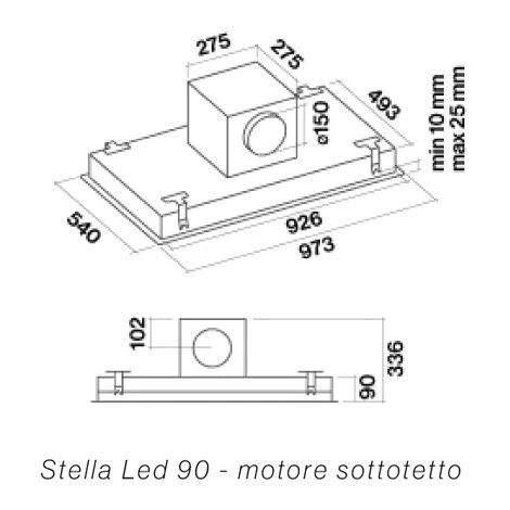 Falmec Cappa Cucina Design Stella Soffitto 90 Cm Acciaio Inox - immagine 4