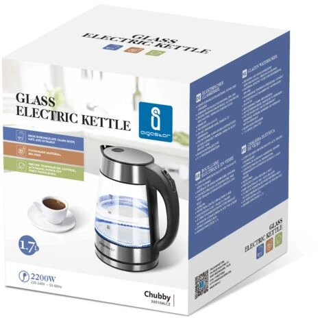 Bollitore Elettrico In Acciaio 2000W Scalda Bevande 1,7L Acqua Tisane Te Aigostar - immagine 3