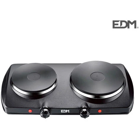 Fornello Elettrico Nero 1400w 2 Fuochi Ce/a13 46,5x26x8,5cm Edm