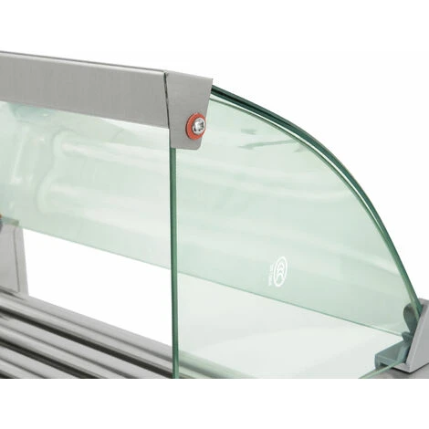 Vertes Macchina Cuoci Hot Dog Maker Salsiccia (5 Rulli, 1000 Watt, Temperatura 50-250°C, 2 Zone Di Riscaldamento, Copertura In Vetro Temprato, Acciaio Inox) - immagine 5