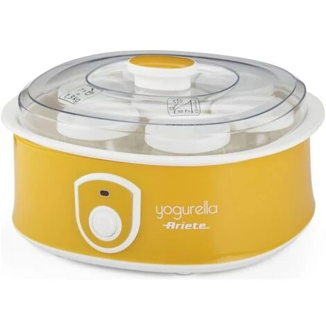 Ariete 617 Yogurella Yogurtiera Elettrica Con 7 Vasetti In Vetro 1,3Kg 20W Bianco/Giallo