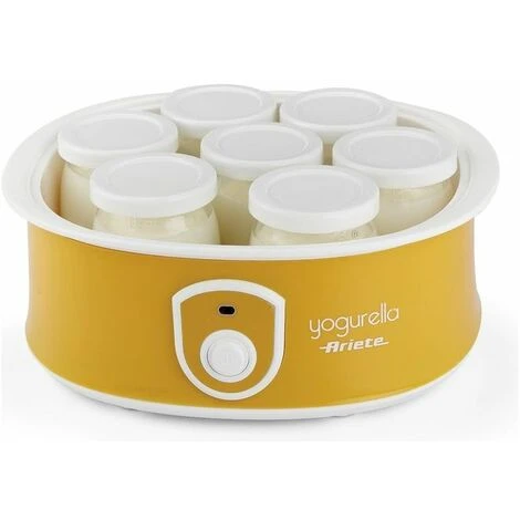Ariete 617 Yogurella Yogurtiera Elettrica Con 7 Vasetti In Vetro 1,3Kg 20W Bianco/Giallo - immagine 3