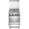 DeLonghi De Longhi PEMX 64 ED Linea Premium Cucina A Gas Libera Installazione Forno Elettrico 4 Fuochi Classe Energetica A Bruciatore Tripla Corona Coperchio In Cristallo Piedoni Regolabili 9 Funzioni 60 Cm Ac