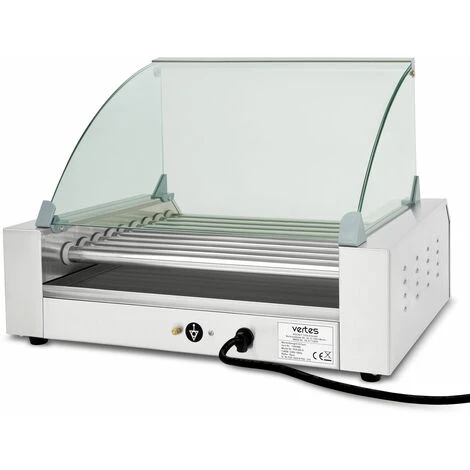 Vertes Macchina Cuoci Hot Dog Maker Salsiccia (9 Rulli, 1800 Watt, Temperatura 50-250°C, 2 Zone Di Riscaldamento, Copertura In Vetro Temprato, Acciaio Inox) - immagine 2