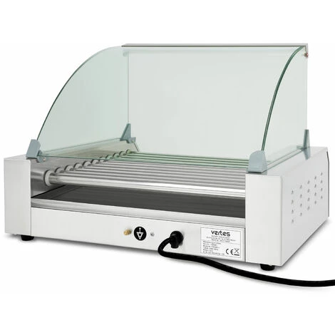 Vertes Macchina Cuoci Hot Dog Maker Salsiccia (11 Rulli, 2200 Watt, Temperatura 50-250°C, 2 Zone Di Riscaldamento, Copertura In Vetro Temprato, Acciaio Inox) - immagine 2