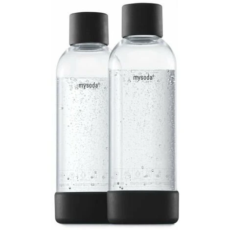MY SODA 2PB10F-B - CONFEZIONE DA 2 BOTTIGLIE PET NERO E BIOCOMPOSITO 1L