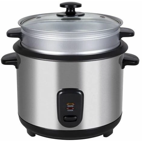 Melchioni Cuociriso Jasmine 1.8 Litri 700W Corpo Inox Contenitore In Vetro - immagine 4