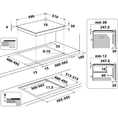 Hotpoint HB 8460B NE/W Piano Cottura Ad Induzione 4 Zone 9 Livelli Di Potenza + Booster Combi Duo Blocco Comandi Adattatore Di Potenza 59cm Bianco - immagine 3