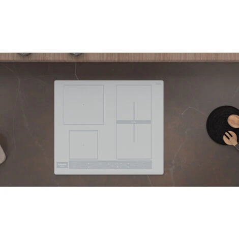 Hotpoint HB 8460B NE/W Piano Cottura Ad Induzione 4 Zone 9 Livelli Di Potenza + Booster Combi Duo Blocco Comandi Adattatore Di Potenza 59cm Bianco - immagine 4