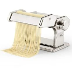 Trade Shop - Macchina Per Pasta Manuale Da Cucina In Acciaio Cromato Fettuccine Tagliolini