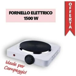 FORNELLO ELETTRICO 1500W Regolabile Piastra In Ghisa Viaggio Campeggio 150 Mm