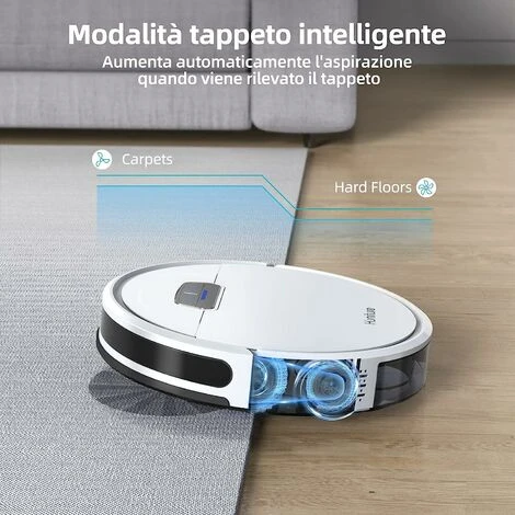 HONITURE G20 Robot Aspirapolvere Lavapavimenti Economico Con Mappatura,Aspirazione 3000Pa Ideale Per I Peli Degli Animali Domestici, WiFi/App/Alexa,Pavimenti E Tappeti,Nuovo Prodotto Offerte - immagine 3