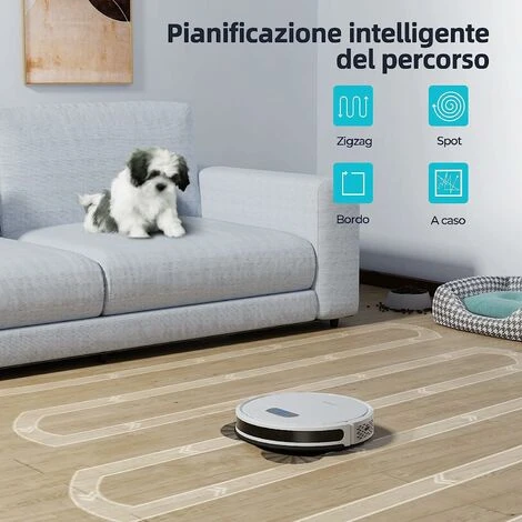 HONITURE G20 Robot Aspirapolvere Lavapavimenti Economico Con Mappatura,Aspirazione 3000Pa Ideale Per I Peli Degli Animali Domestici, WiFi/App/Alexa,Pavimenti E Tappeti,Nuovo Prodotto Offerte - immagine 5