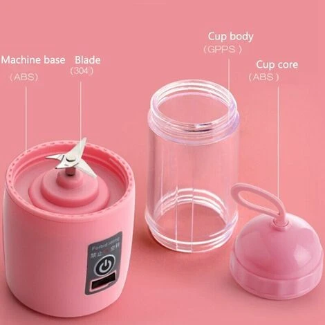 MINI FRULLATORE PORTATILE DA VIAGGIO SUCCO DI FRUTTA MIXER FRULLATI 1500 MAh - immagine 4