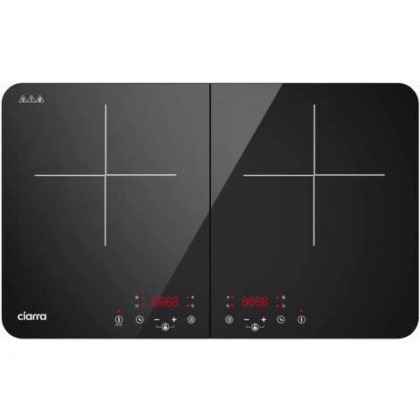 CIARRA Piastra Ad Induzione Portatile Con Doppia Zona Cottura E Controllo Touch - Nero 3500W