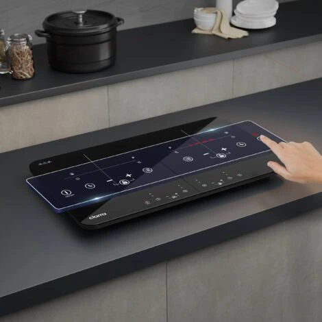CIARRA Piastra Ad Induzione Portatile Con Doppia Zona Cottura E Controllo Touch - Nero 3500W - immagine 2