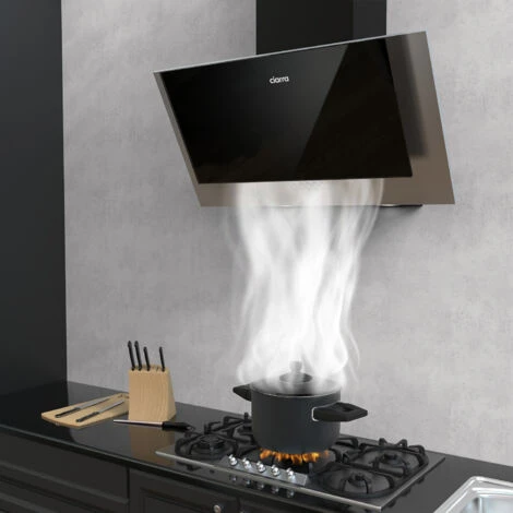 CIARRA Cappa Ad Angolo 60cm Con Aspirazione A 3 Velocità 736CBK60 - Nero Silenziosa E Facile Da Pulire - immagine 3