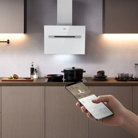 CIARRA Cappa Aspirante Controllo WiFi APP CD6736GS - Bianco, 3 Velocità, 750 M³/h, Controllo APP, 60 Cm, Filtro In Alluminio, Facile Da Pulire - immagine 2