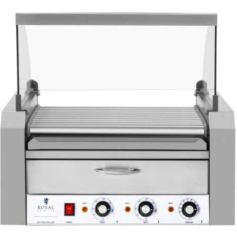 Cuoci Hot Dog Macchina Professionale Acciaio Inox Vetro Temperato 11 Rulli 2600W - immagine 2