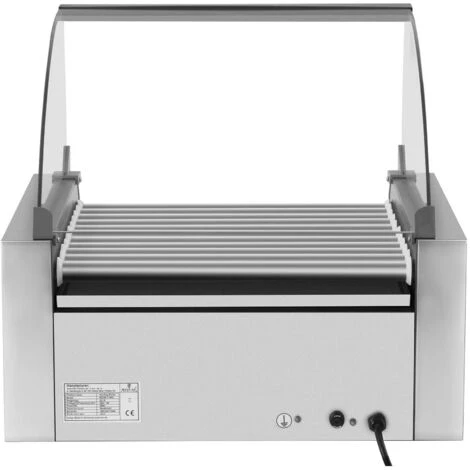 Cuoci Hot Dog Macchina Professionale Acciaio Inox Vetro Temperato 11 Rulli 2600W - immagine 3