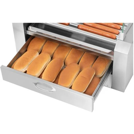 Cuoci Hot Dog Macchina Professionale Acciaio Inox Vetro Temperato 11 Rulli 2600W - immagine 4