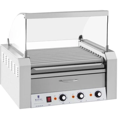 Cuoci Hot Dog Macchina Professionale Acciaio Inox Vetro Temperato 11 Rulli 2600W - immagine 5