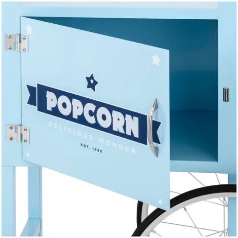 Carretto Per Macchina Per Pop Corn Carrello Pop-Corn 2 Freni + Scomparto Blu - immagine 2