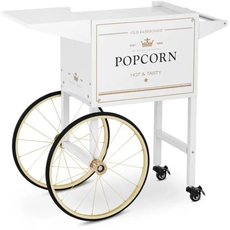 Carretto Per Macchina Per Pop Corn Carrello Pop-Corn Freni Scomparto Bianco/Oro