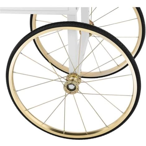 Carretto Per Macchina Per Pop Corn Carrello Pop-Corn Freni Scomparto Bianco/Oro - immagine 4