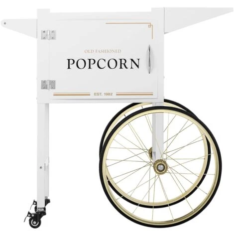 Carretto Per Macchina Per Pop Corn Carrello Pop-Corn Freni Scomparto Bianco/Oro - immagine 5