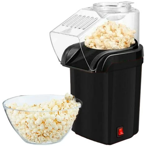 Mini Macchina Per Popcorn Elettrica Ad Aria 416371 Potenza 1200W Con Misurino Colore: Nero - immagine 2