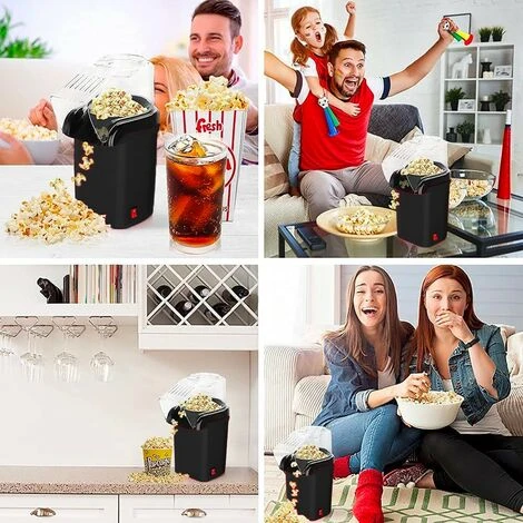 Mini Macchina Per Popcorn Elettrica Ad Aria 416371 Potenza 1200W Con Misurino Colore: Nero - immagine 3