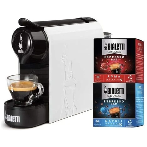Bialetti Gioia Macchina Caffe' Espresso Per Capsule In Alluminio Incluse 32 Capsule Supercompatta Serbatoio 500ml Bianco - immagine 2