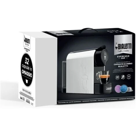 Bialetti Gioia Macchina Caffe' Espresso Per Capsule In Alluminio Incluse 32 Capsule Supercompatta Serbatoio 500ml Bianco - immagine 3