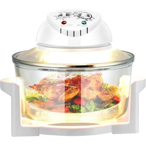 RELAX4LIFE Forno Ad Aria Ventilato Con Capacità 17 Litri, Forno Alogeno Per Cottura Senza Olio, Forno Multifunzione Con Temperatura Regolabile 65°C-250°C, Funzione Timer E Potenza 1200-1400W